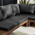 Brisa Walnut Wood & Black 8 Seat Garden Sofa Set