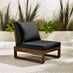 Brisa Walnut Wood & Black 8 Seat Garden Sofa Set