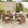 Barbados Beige Rattan 4 Seat Garden Dining Set