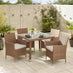 Barbados Beige Rattan 4 Seat Garden Dining Set