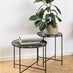Avon Round Black Marble Side Table