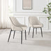 Leonardo Black Top Dining Table & 6 Beaumont Cream Fabric Chairs