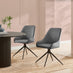 2x Beaumont Grey Fabric Swivel Dining Chairs