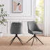 Penrose Black Round Dining Table & 4 Grey Beaumont Fabric Swivel Chairs