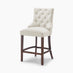 2x Belgravia Beige Fabric Bar Chairs Walnut Effect Legs