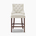 2x Belgravia Beige Fabric Bar Chairs Walnut Effect Legs