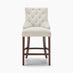 2x Belgravia Beige Fabric Bar Chairs Walnut Effect Legs