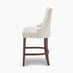 2x Belgravia Beige Fabric Bar Chairs Walnut Effect Legs