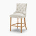 2x Belgravia Beige Fabric Bar Chairs Oak Effect Legs