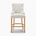 2x Belgravia Beige Fabric Bar Chairs Oak Effect Legs