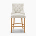 2x Belgravia Beige Fabric Bar Chairs Oak Effect Legs