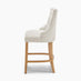 2x Belgravia Beige Fabric Bar Chairs Oak Effect Legs