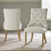 2x Belgravia Beige Fabric Dining Chairs With Oak Effect Legs