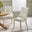2x Belgravia Beige Fabric Dining Chairs With Oak Effect Legs