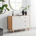 Bisset Off White and Wood Effect 1 Door and 3 Drawer Sideboard