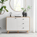 Bisset Off White and Wood Effect 1 Door and 3 Drawer Sideboard