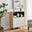 Bisset Off White and Wood Effect 2 Door Tall Storage Sideboard