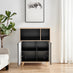 Bisset Off White and Wood Effect 2 Door Tall Storage Sideboard