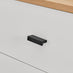 Bisset Off White and Wood Effect 5 Drawer Tall Chest of Drawers
