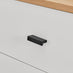 Bisset Off White and Wood Effect 5 Drawer Tall Chest of Drawers