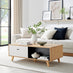 Bisset Rectangular 1 Drawer Storage Off White and Wood Effect Coffee Table