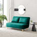 Bobby Green Velvet Double Folding Sofa Bed