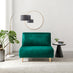 Bobby Green Velvet Single Folding Sofa Bed