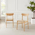 2x Bonnie Oak Effect and Rope Dining Chairs