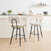 2x Braxton Cream Boucle Fabric Counter Stools