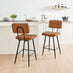 2x Braxton Tan Faux Leather Counter Stools