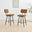 2x Braxton Tan Faux Leather Counter Stools