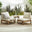 2x Brisa Natural Wood and Cream Garden Chairs Set