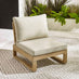2x Brisa Natural Wood and Cream Garden Chairs Set