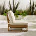2x Brisa Natural Wood and Cream Garden Chairs Set