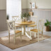 Bude Cream Round Wooden Dining Table & 4 Millford Chairs