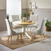 Bude Cream Round Wooden Dining Table & 4 Belgravia Chairs
