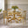 Bude Oak Effect Round Wooden Dining Table & 4 Millford Chairs