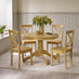 Bude Oak Effect Round Wooden Dining Table & 4 Millford Chairs