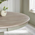 Bude Round Whitewashed and Light Grey Solid Wood 4 Seater Dining Table