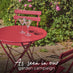 Cabo Berry Red Metal 2 Seat Garden Bistro Set