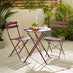 Cabo Berry Red Metal 2 Seat Garden Bistro Set