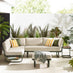 Capri Green Metal & Cream Garden Corner Sofa Set