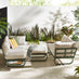 Capri Green Metal & Cream Garden Corner Sofa Set
