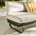 Capri Green Metal & Cream Garden Corner Sofa Set