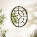 Compass Black Medium Round Window 60cm Garden Mirror