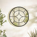 Compass Black Medium Round Window 60cm Garden Mirror