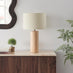 Connie Wood Cylindrical Pillar Table Lamp