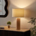 Connie Wood Cylindrical Pillar Table Lamp
