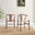 2x Caia Walnut Effect Wood & Rope Wishbone Dining Chairs