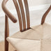 2x Caia Walnut Effect Wood & Rope Wishbone Dining Chairs